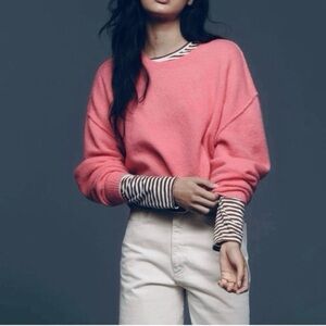 Pilcro Cropped Crew-Neck Oversized Sweater NWT